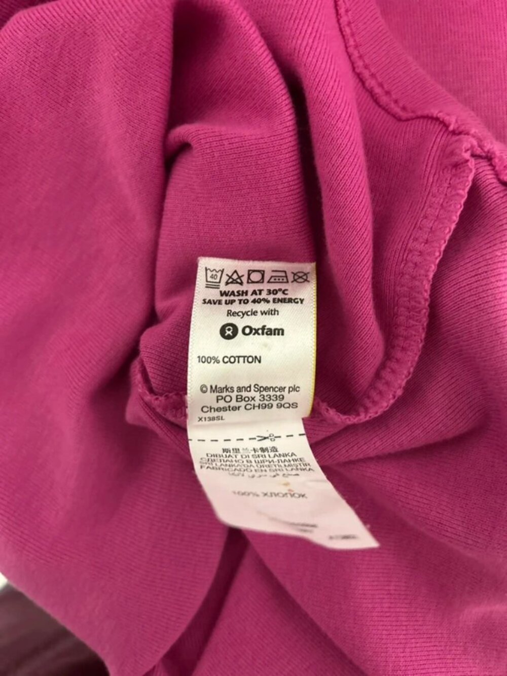 Marks & Spencer Raspberry Pink Short Sleeve Crew Neck T-Shirt - Picture 4 of 5